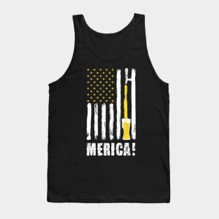 Craft Beer American Flag USA T-Shirt, 4th July MERICA T-Shirt Tank Top